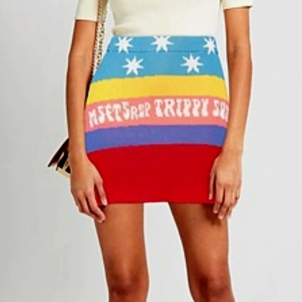 NWT MSFTSREP Knitted Mini Skirt In Maglia Sz S